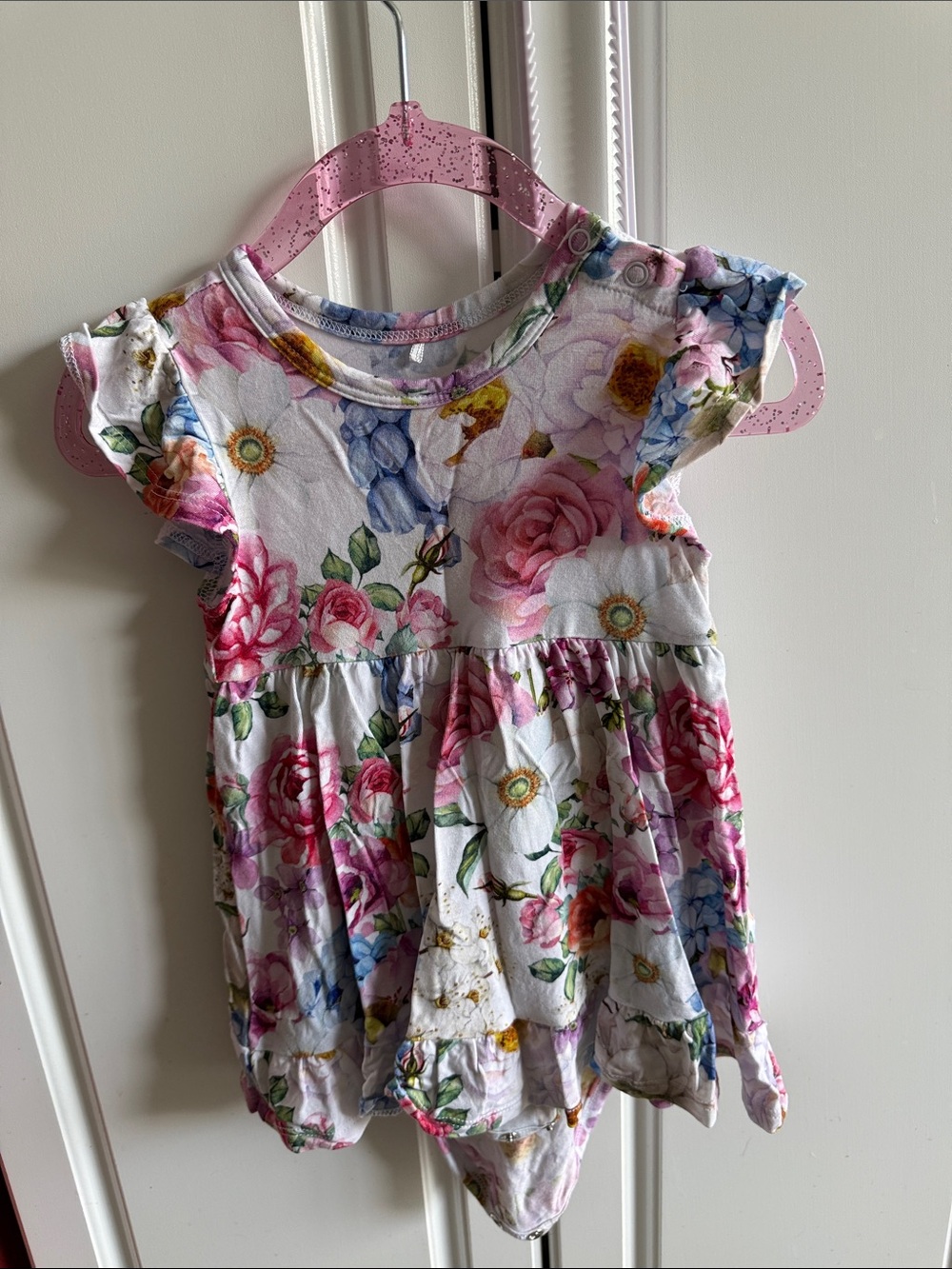 Posh Peanut Floral One-Piece in White, Pink, Blue, Green